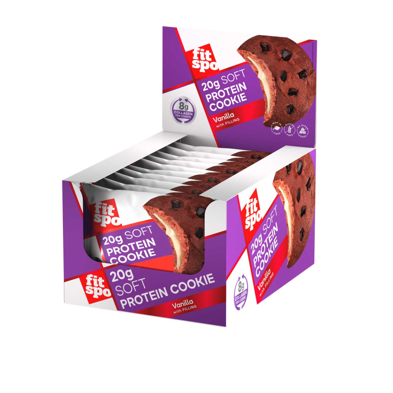 Cutie 10 Prajituri Proteice FitSpo Protein Cookie 70 Vanilla