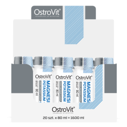 Cutie 20 Shot-uri OstroVit Magneziu Lichid 375mg cu Potasiu și B6