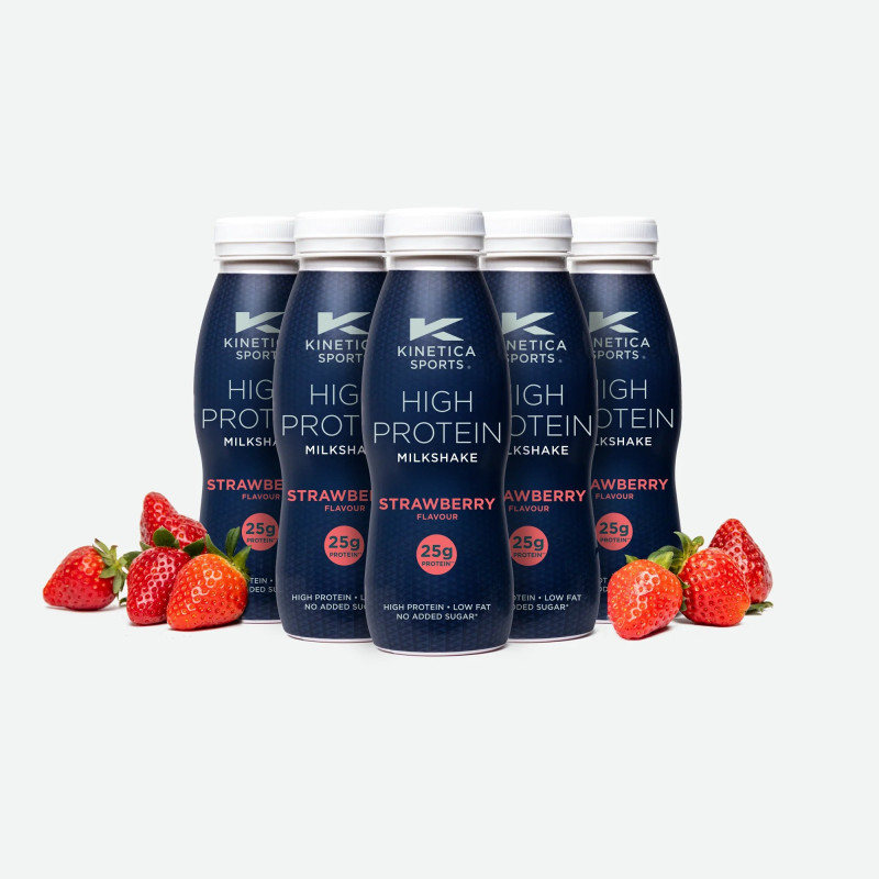 Kinetica High Protein Milkshake - 12 x 330ml Strawberry